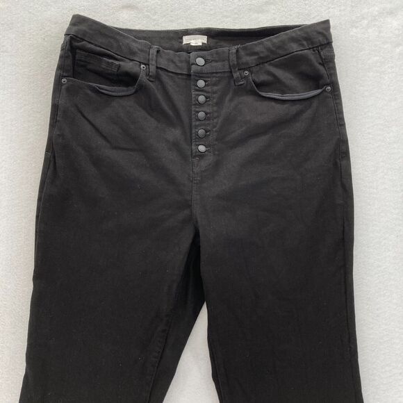 Good American Jeans Women's‎ Plus 22 Flared Leg Black Stretch Denim Button Fly - Picture 2 of 11